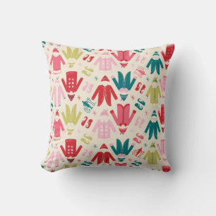 Elf Colourful Coat and Shoes Pattern Throw Pillow