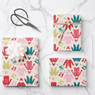 Elf Colourful Coat and Shoes Pattern Wrapping Paper Sheet