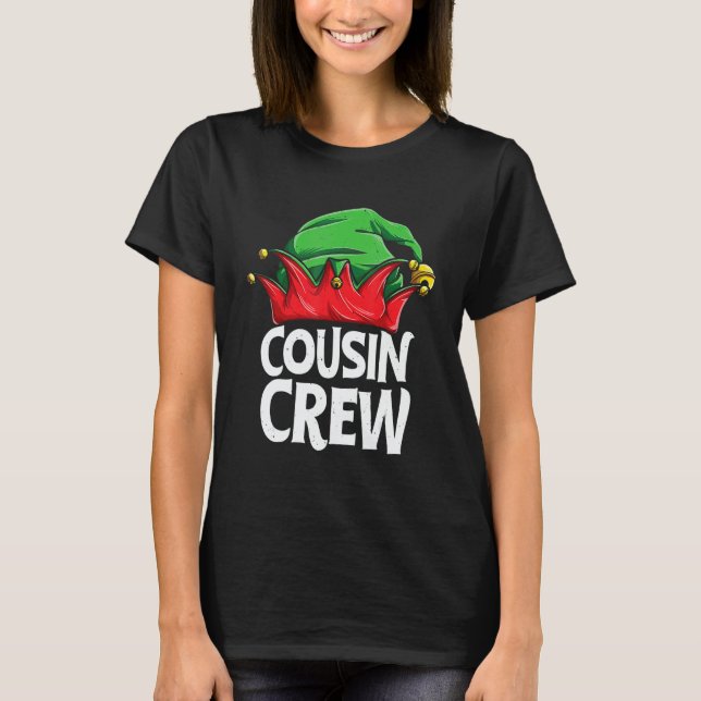 Elf Cousin Crew Christmas Squad Family Matching Pa T-Shirt (Front)