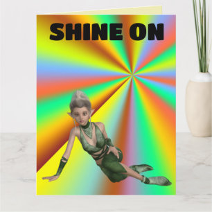 ELF CUTE GIRL SHINE ON BIRTHDAY Greeting Card