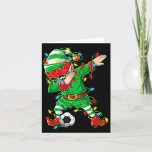 Elf Dabbing Soccer Player Christmas Dab Xmas Card