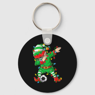 Elf Dabbing Soccer Player Christmas Dab Xmas  Keychain