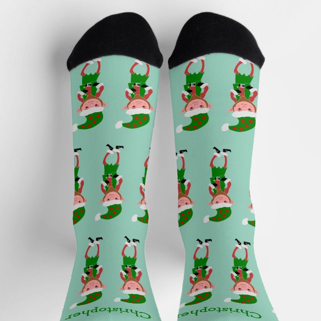 Elf Design Christmas Socks (Top)