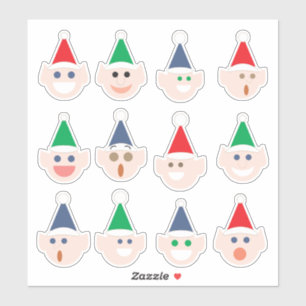 Elf (Elves) Faces Fun Cartoon Holiday Christmas