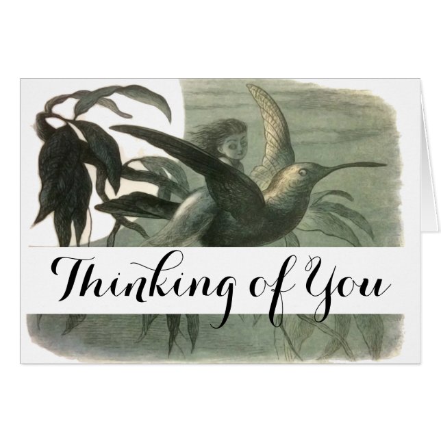 Elf Fairies Elves Lune Scène nocturne Oiseau Volan (Devant horizontal)