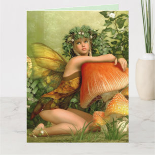 ELF FAIRY FILLE IMAGINAIRE ART CARTES D'ANNIVERSAI
