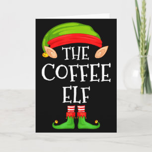 Elf Family Christmas Coffee Elf Sweater Matching C Card