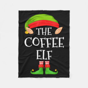 Elf Family Christmas Coffee Elf Sweater Matching C Fleece Blanket