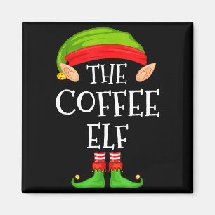 Elf Family Christmas Coffee Elf Sweater Matching C Magnet