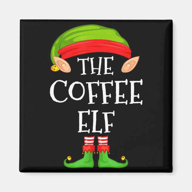 Elf Family Christmas Coffee Elf Sweater Matching C Magnet (Front)