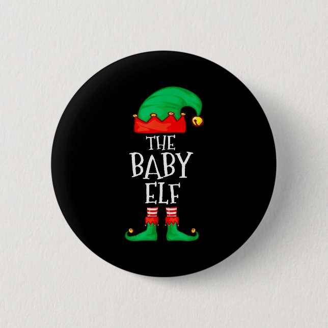 Elf Family Christmas Funny The Baby Elf Sweater Bo 2 Inch Round Button (Front)
