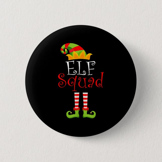Elf Family Christmas Group Matching Pyjamas Xmas E 2 Inch Round Button (Front)