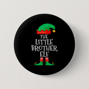 Elf Family Christmas Little Brother Elf Sweater Me 2 Inch Round Button