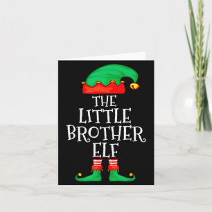 Elf Family Christmas Little Brother Elf Sweater Me Card