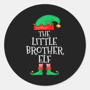 Elf Family Christmas Little Brother Elf Sweater Me Classic Round Sticker
