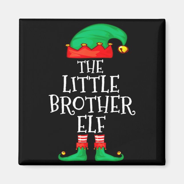 Elf Family Christmas Little Brother Elf Sweater Me Magnet (Front)