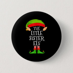 Elf Family Christmas Little Sister Elf Sweater Mat 2 Inch Round Button