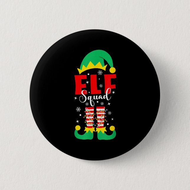 Elf Family Christmas Matching Pajamas Funny Xmas E 2 Inch Round Button (Front)