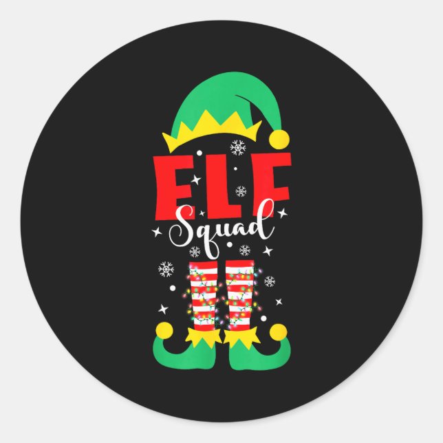 Elf Family Christmas Matching Pajamas Funny Xmas E Classic Round Sticker (Front)