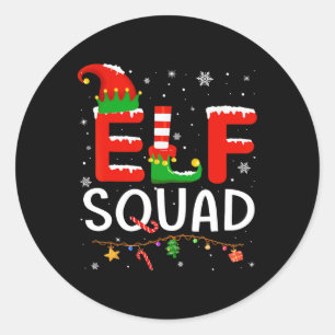 Elf Family Christmas Matching Pajamas Men Women El Classic Round Sticker