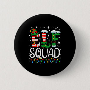 Elf Family Christmas Matching Pajamas Xmas Elf Squ 2 Inch Round Button