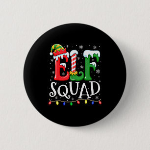 Elf Family Christmas Matching Pajamas Xmas Elf Squ 2 Inch Round Button