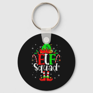 Elf Family Christmas Matching Pajamas Xmas Elf Squ Keychain