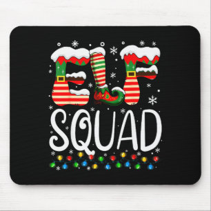Elf Family Christmas Matching Pajamas Xmas Elf Squ Mouse Pad
