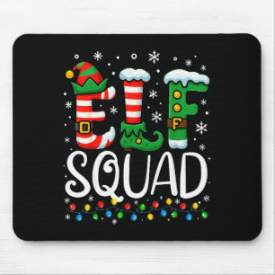 Elf Family Christmas Matching Pajamas Xmas Elf Squ Mouse Pad