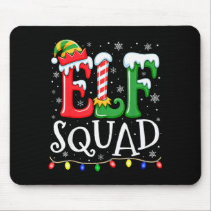 Elf Family Christmas Matching Pajamas Xmas Elf Squ Mouse Pad