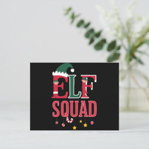 Elf Family Christmas Matching Pyjamas Elf Squad  Holiday Postcard