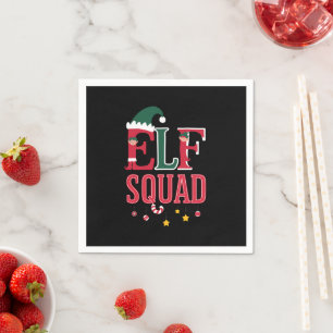 Elf Family Christmas Matching Pyjamas Elf Squad  Napkin