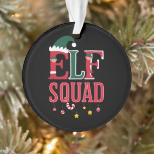 Elf Family Christmas Matching Pyjamas Elf Squad Ornament