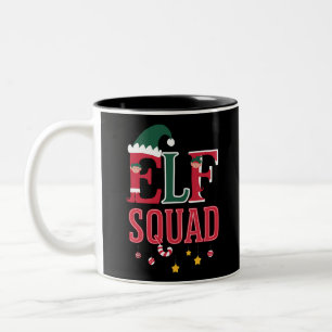 Elf Family Christmas Matching Pyjamas Elf Squad Two-Tone Coffee Mug