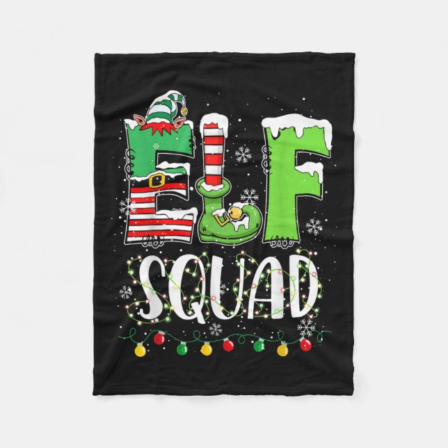 Elf Family Christmas Matching Pyjamas Funny Xmas E Fleece Blanket (Front)