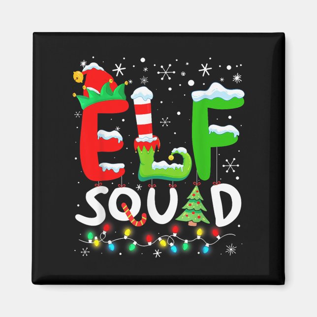 Elf Family Christmas Matching Pyjamas Funny Xmas E Magnet (Front)