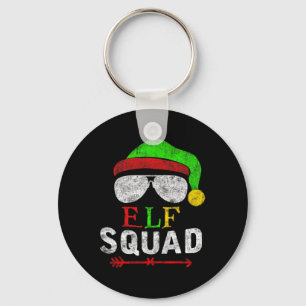 Elf Family Christmas Matching Pyjamas Xmas Elf Squ Keychain