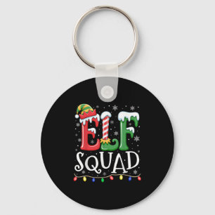 Elf Family Christmas Matching Pyjamas Xmas Elf Squ Keychain