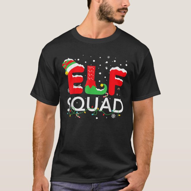 Elf Family Christmas Matching Pyjamas Xmas Elf Squ T-Shirt (Front)