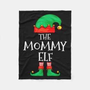 Elf Family Christmas Mommy Mom Mother Mama Elf Swe Fleece Blanket