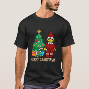 Elf Figure Merry Christmas Blocks Bricks Building  T-Shirt