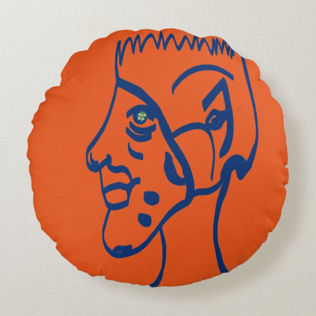 Elf Football Player Round Pillow (Front)