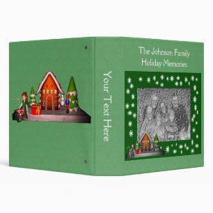 Elf Gingerbread House Christmas Personalized Binder
