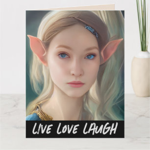 ELF GIRL FANTASY LOVE BIRTHDAY CARDS FOR HER