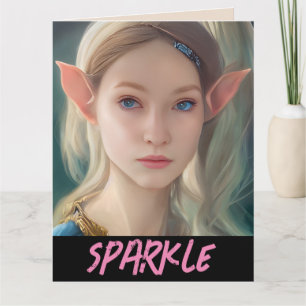 ELF GIRL FANTASY SPARKLE BIRTHDAY CARDS FOR HER