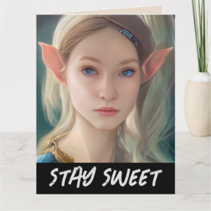ELF GIRL STAY SWEET BIRTHDAY Greeting Card