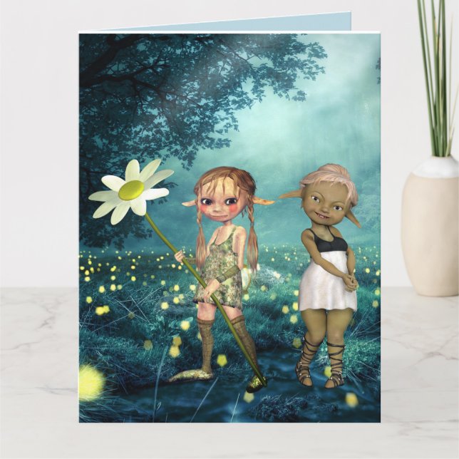 ELF GIRLS BESTIES BFF BANTHDAE Cartes de voeux (Devant)