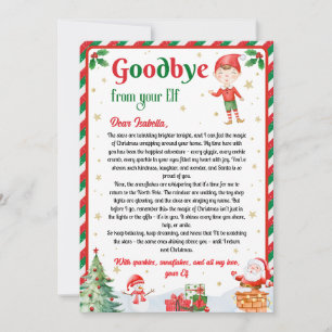 Elf Goodbye Letter Goodbye from Elf Christmas Invitation