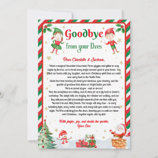 Elf Goodbye Letter Goodbye from Elf Christmas Invitation