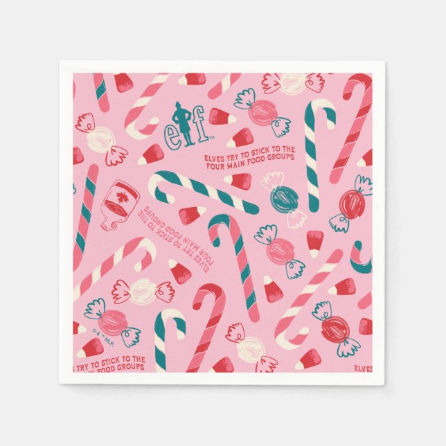 Elf Holiday Candy Pattern Napkin (Front)
